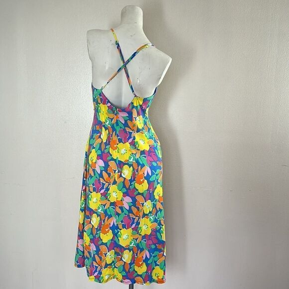 New SUGARLIPS Yara Rainbow Floral Parting Ways Midi Dress SMALL sugar + lips - Picture 2 of 12